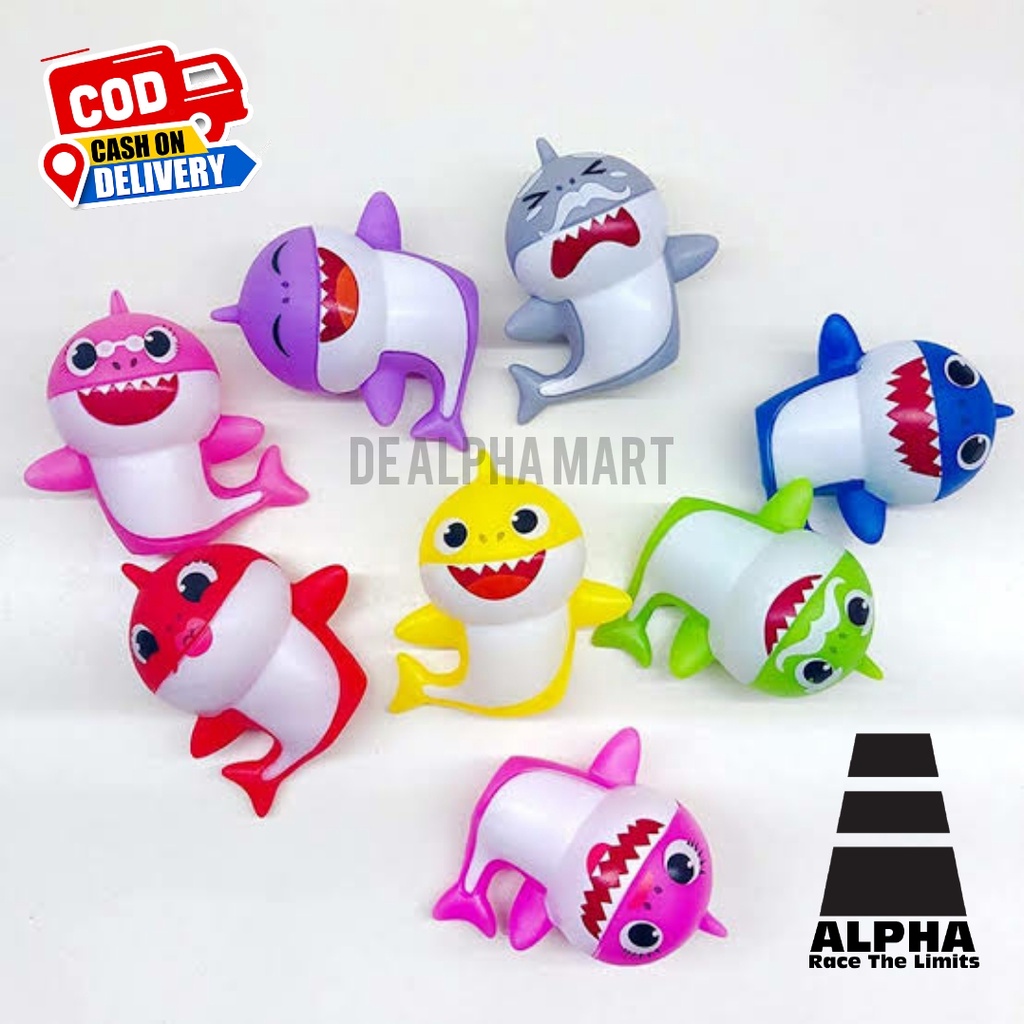 Jual MAINAN ACTION FIGURE BABY SHARK 1 SET ISI 8 MAINAN MANDI ANAK