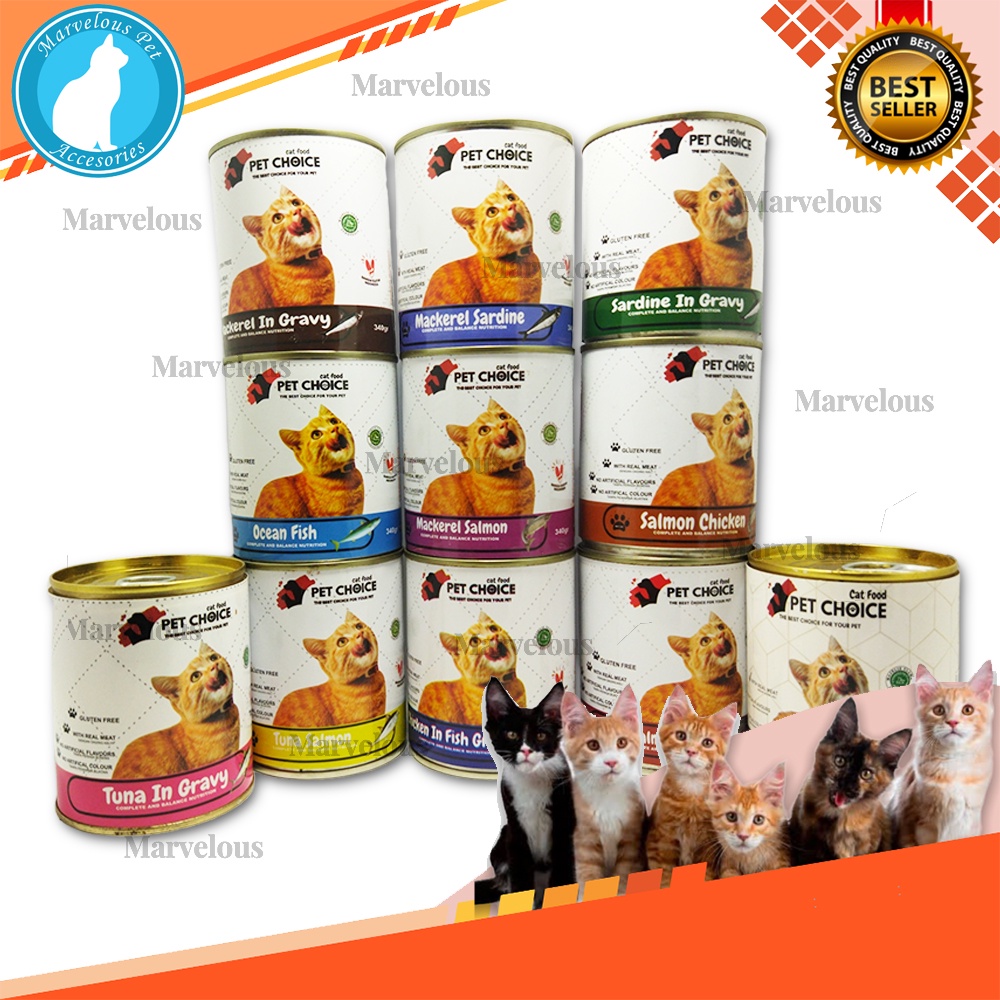 Jual Makanan Basah Untuk Kucing Pet Choice 340 gr | Shopee Indonesia