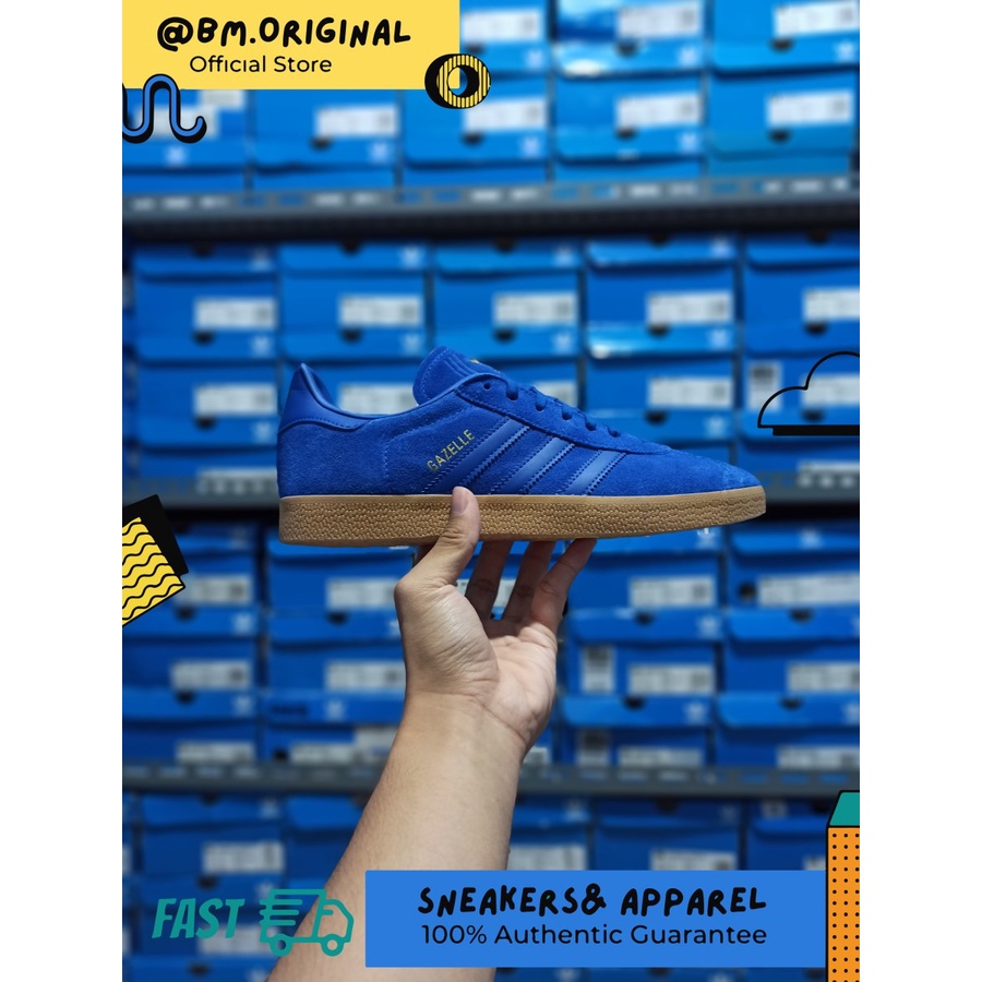 Jual Adidas Gazelle Fresh Blue Gold Metallic Gumsole Exclusive Original Shopee Indonesia 7211