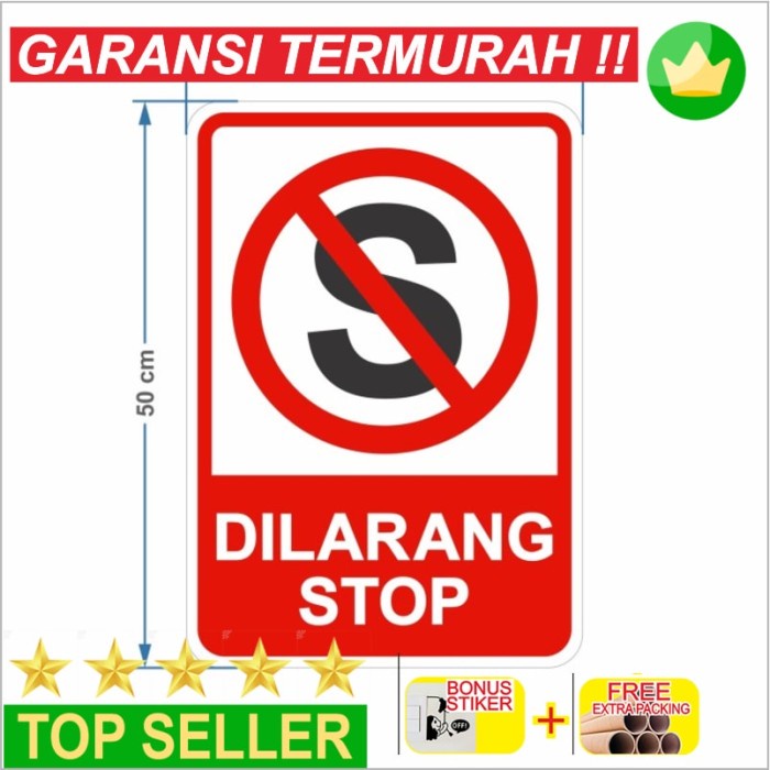 Jual Grosir Rambu Stop Dilarang Berhenti Cm X Cm Plat Alumunium