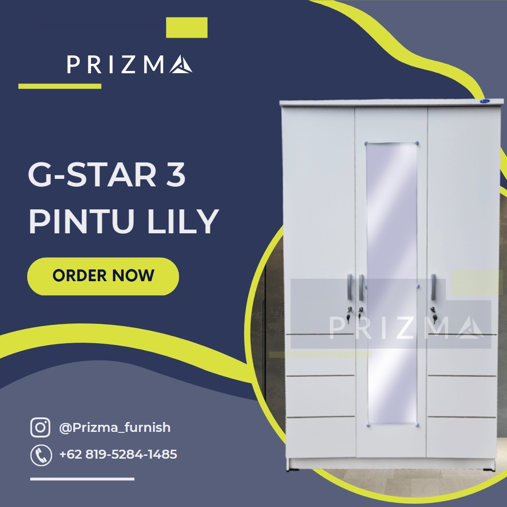 Jual Lemari Pakaian Pintu Gstar Karin Lily Olympic Lemari Baju Full Cermin Shopee Indonesia