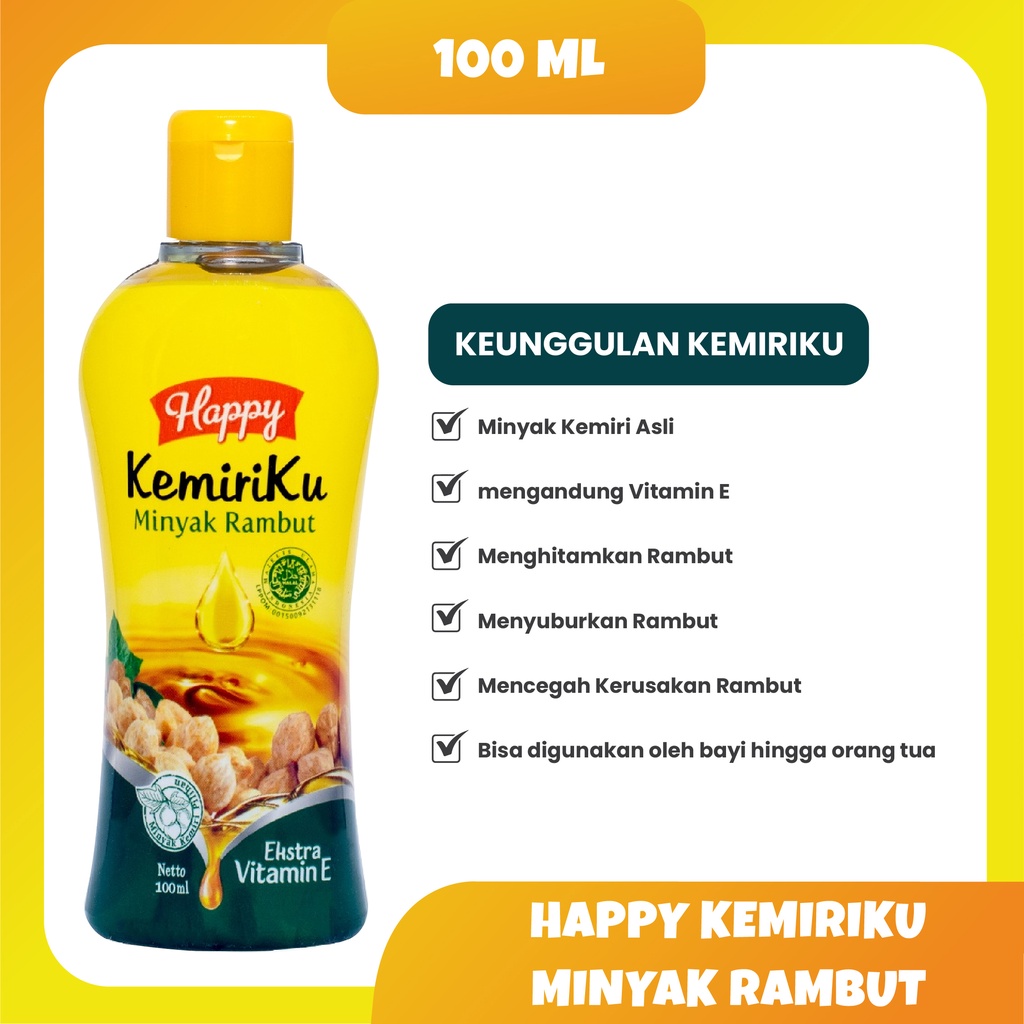 Jual Happy Kemiriku Minyak Rambut 100 ML Shopee Indonesia