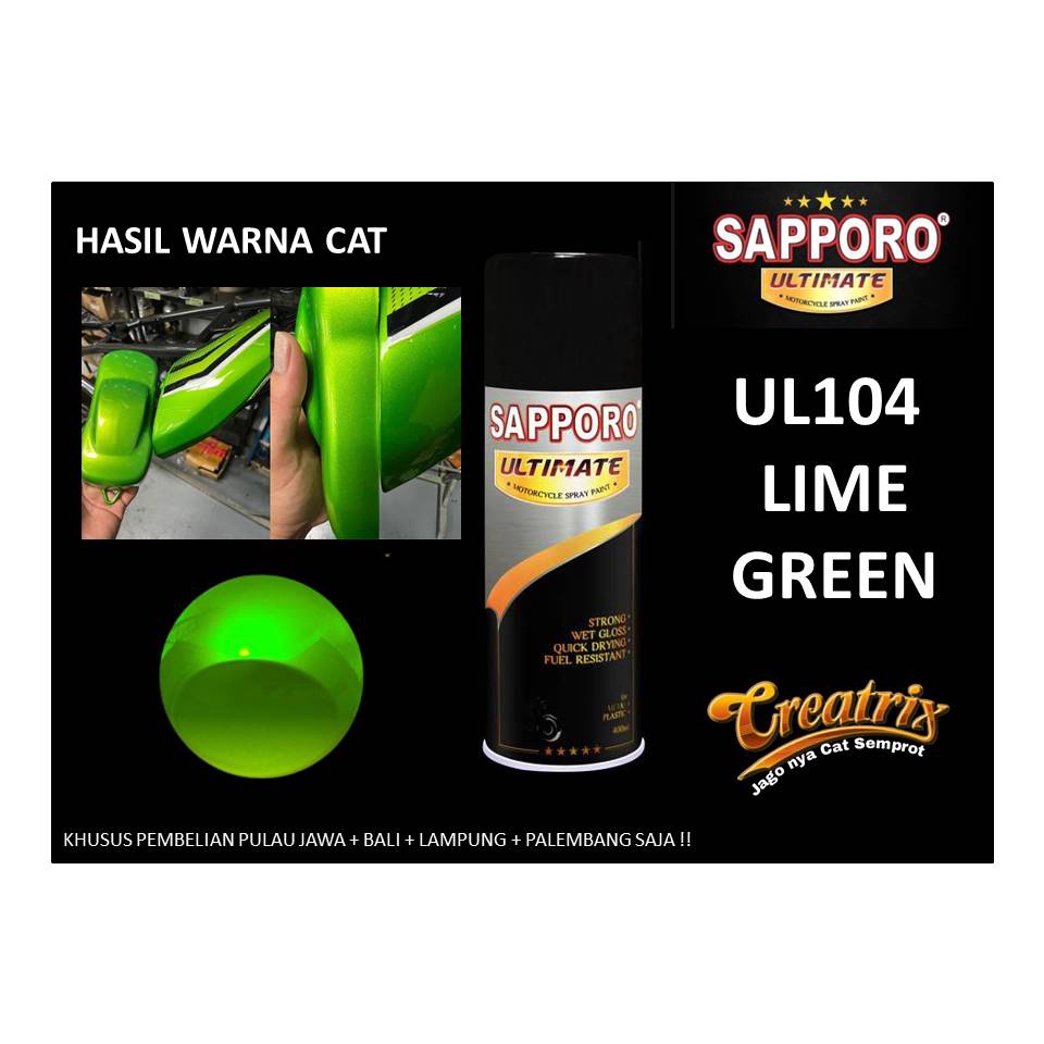 Jual Sapporo Ultimate Ul Lime Green Cat Spray Semprot Aerosol