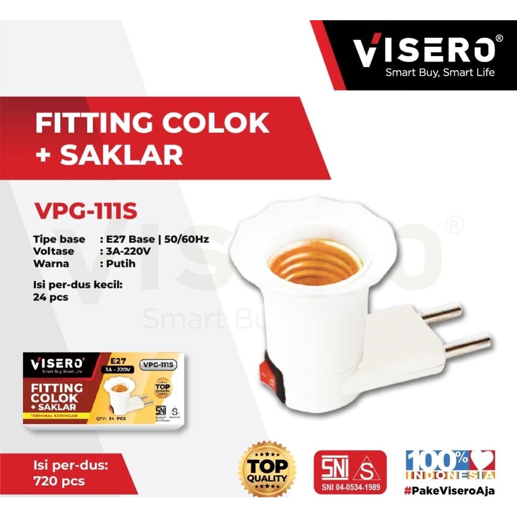 Jual Fitting Lampu Colok + Saklar / Fitting Colok + Saklar Visero ...