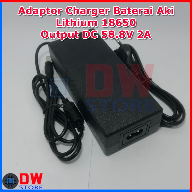 Jual Adaptor Charger Baterai Aki Lithium Sepeda Listrik Scooter DC 58 ...