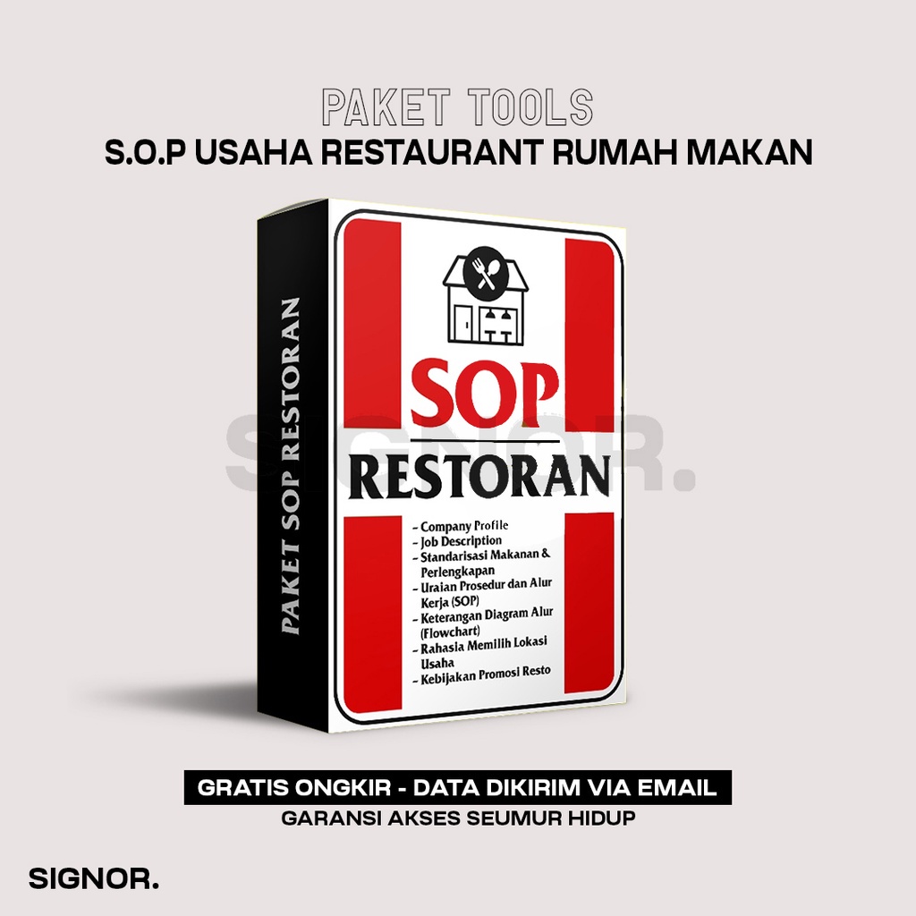 Jual [Q8088] Paket SOP Restoran - Standar Operasional Perusahaan ...