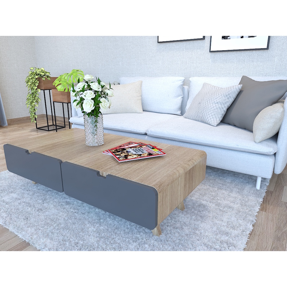 Jual MT-0001 || Meja Ruang Tamu Kayu 2 Laci | Shopee Indonesia