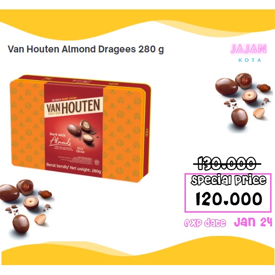 Jual Van Houten Almond Dragees G Shopee Indonesia