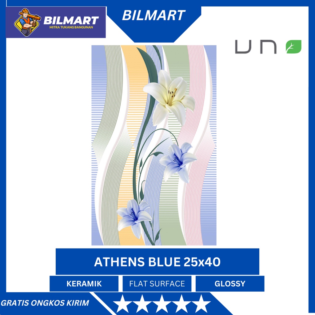 Jual KERAMIK LANTAI / KERAMIK DINDING ATHENS BLUE G* W UNO 25 x 40