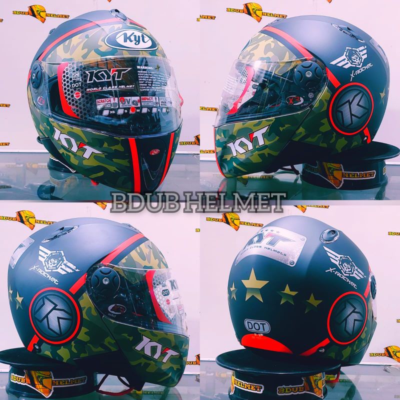 Jual Helm Kyt X Rocket Seri Retro Black Red Fluo Original Real Pict Shopee Indonesia