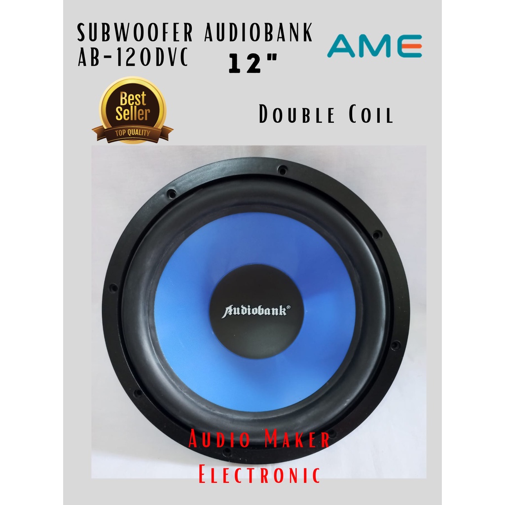 Jual Subwoofer Mobil 12 Inch Audiobank AB120DVC Double Coil