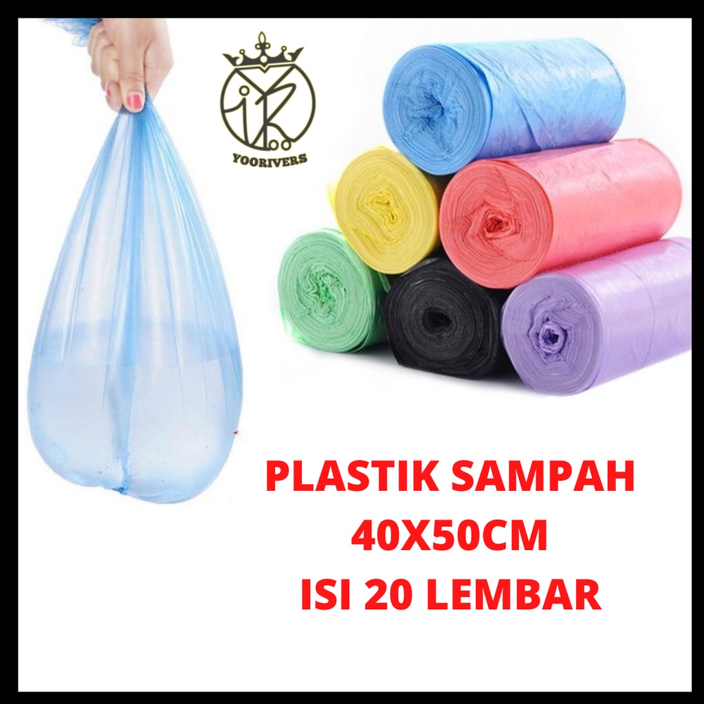 Jual Set Plastik Sampah Gulung Kantong Sampah Besar Isi 20pcs 45x50cm 20 Lembar Plastik Sampah 1661