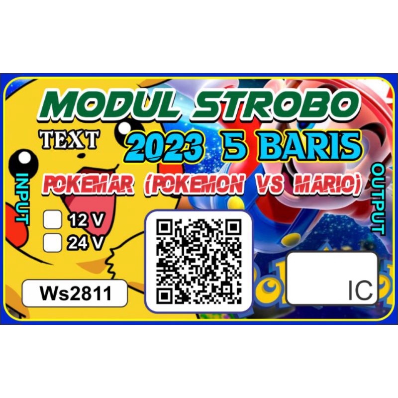 Jual MODUL STROBO TEKS 2023 5BARIS POKEMAR(POKEMON&MARIO) WS2811 ...