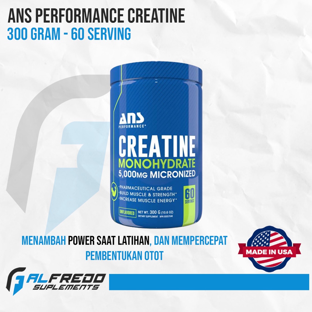Jual ANS Performance Creatine Monohydrate 5000mg 300 Gram | Shopee ...