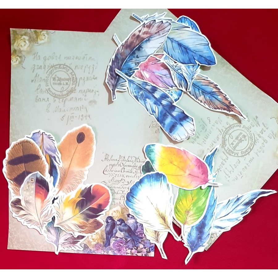 Jual Journaling Deco - Feather Sticker - Stiker Bujo Motif Bulu-03 (1 ...
