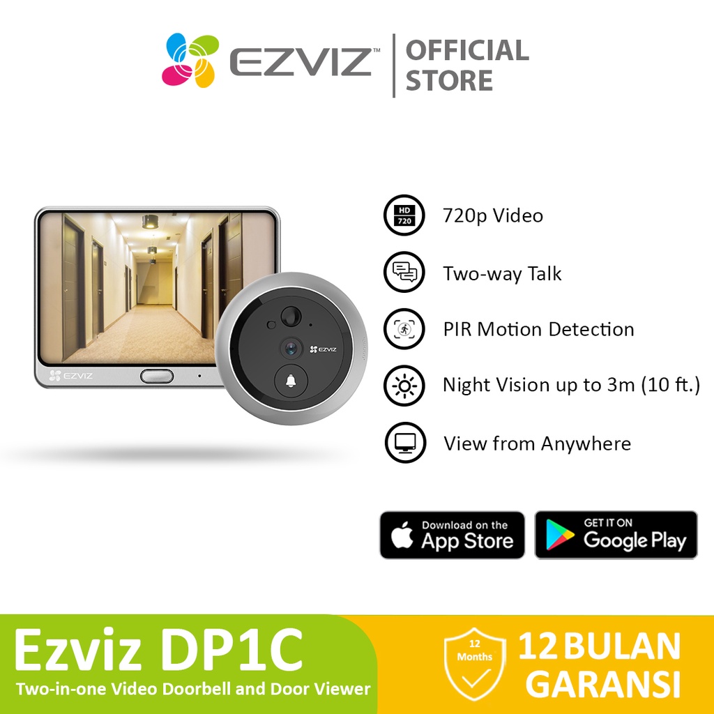 Ezviz DP1C Smart Door Viewer CCTV IP Cam Wire-Free