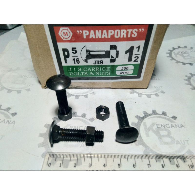 10-Pack 5/16-18 X 1-1/2" Carriage Bolts With Wing Nuts & Washers – Galvanized Iron Fastener Set For Indoor/Outdoor Use