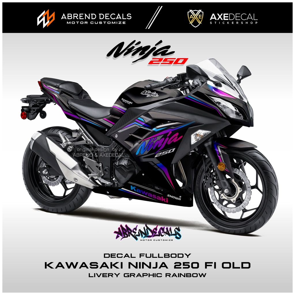 Jual Decal Fullbody Ninja Fi Old Graphic Rainbow Stiker Motor