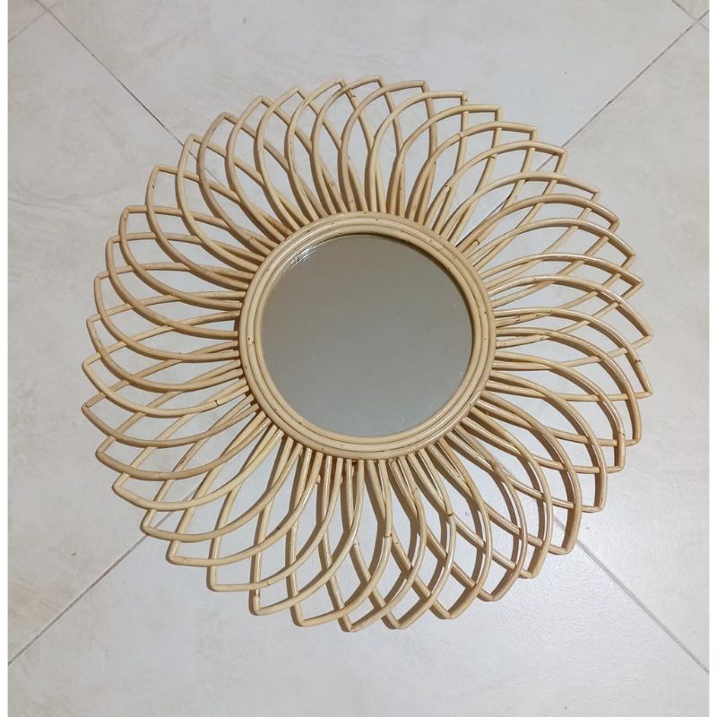 Jual Cermin Rotan | kaca Anyaman Rottan | Hiasan Dinding | Kerajinan