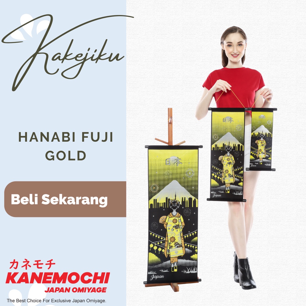 Jual Kanemochi Kakejiku 20 Gold Hanabi Fuji Hiasan Dinding Jepang Hanging Scroll Shopee 