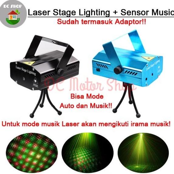 Jual Mini Laser Stage Lighting Sensor Musik Lampu Disco / Panggung