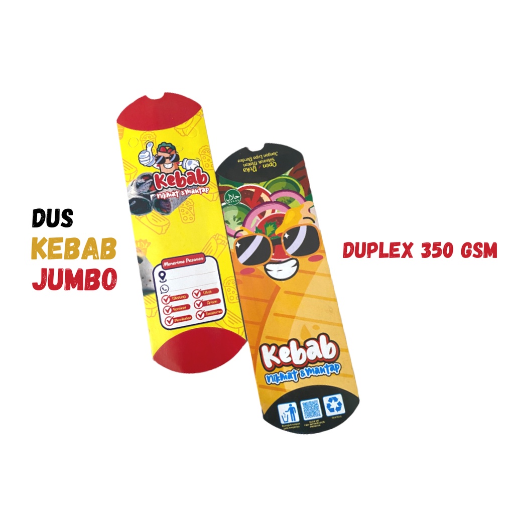 Jual [ISI 50PCS] DUS KEBAB JUMBO/PILLOW BOX KEBAB/TEMPAT KEBAB/BOX