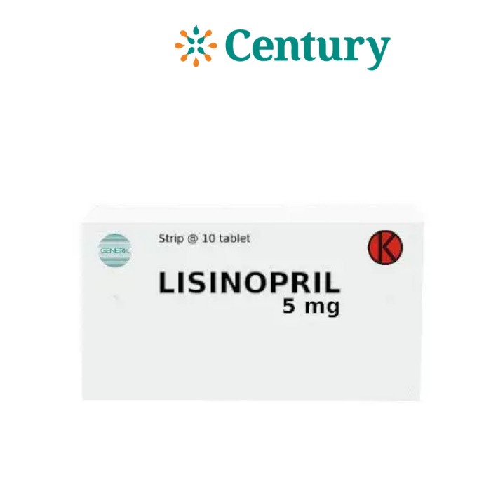 Jual Lisinopril 5 Mg 1 Strip Isi 10 Tablet Obat Anti Hipertensi