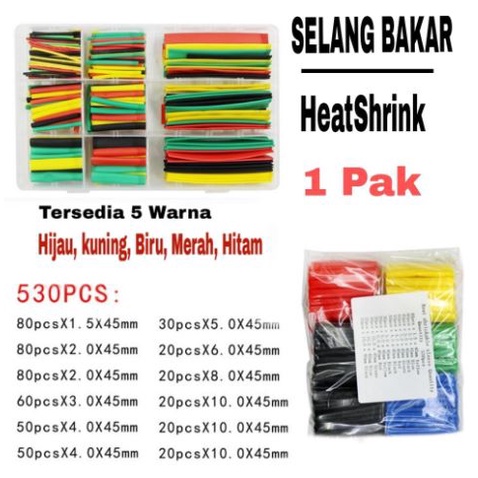 Jual SELANG BAKAR HEATSHRING warna warni banyak ukuran 1 pak isolasi ...