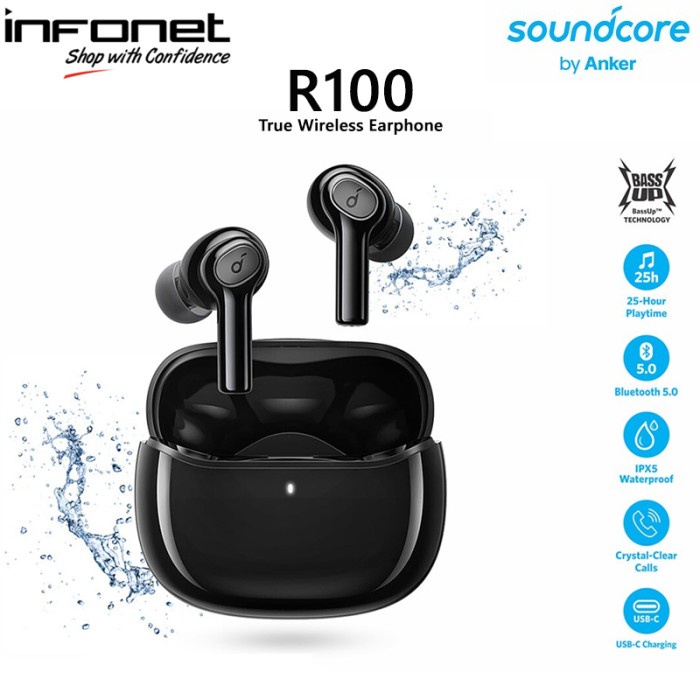 Jual EARBUDS ANKER SOUNDCORE R100 BLUETOOTH - Hitam | Shopee Indonesia