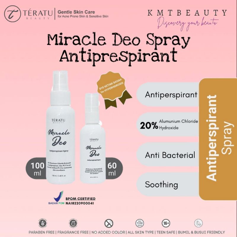 Jual Teratu Beauty Miracle Deo Antiperspirant Spray Ml Ml Sangat Efektif Menghilangkan