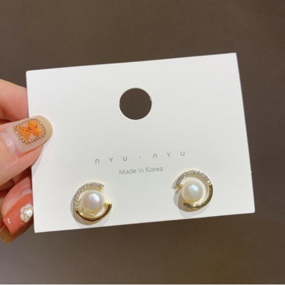 Jual Anting Bulat Mutiara Berlian Korea Sederhana Shopee Indonesia