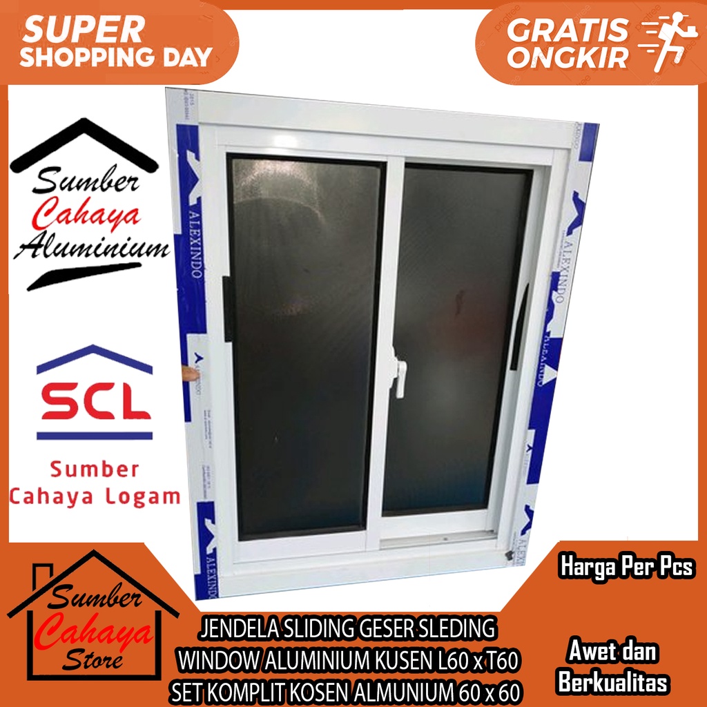 Jual JENDELA SLIDING GESER SLEDING WINDOW ALUMINIUM KUSEN L60 X T60 SET ...