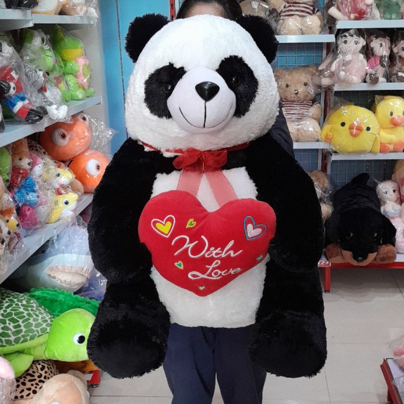 Jual Boneka Panda Duduk Love Besar Jumbo Shopee Indonesia