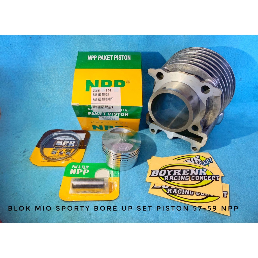 Jual CYLINDER BLOK MIO SPORTY MIO SMILE BORE UP PISTON 57 58 59 150CC