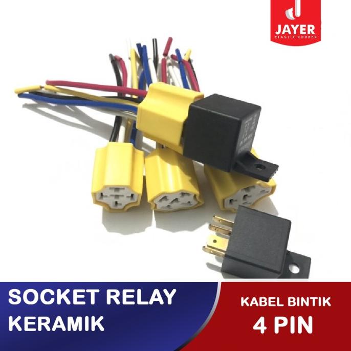 Jual Socket Relay 4 Pin Keramik Fitting Relay Klakson Keong Motor