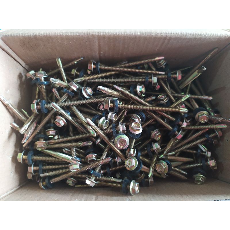 Jual baut roofing / skrup roofing 12x70mm (7cm) (per dus) (isi 250 pcs ...