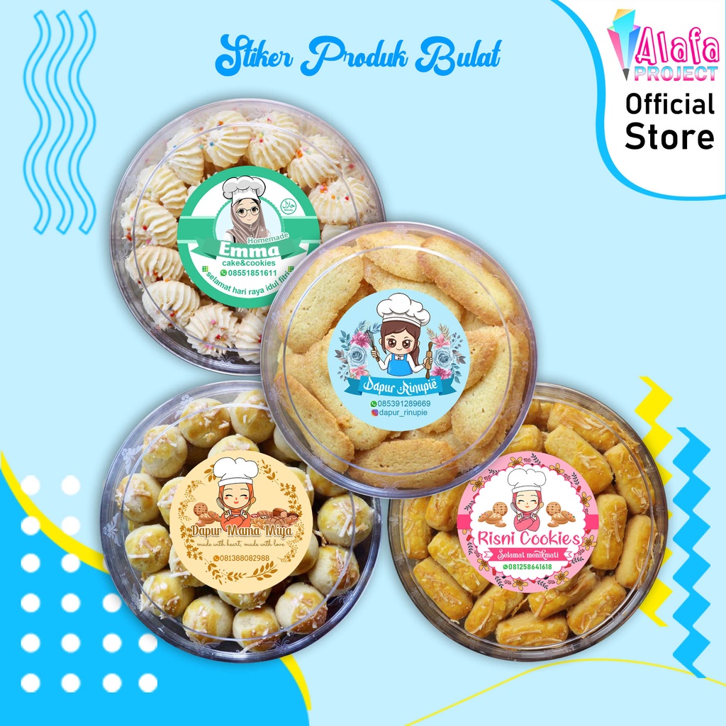 Jual Alafaproject 088-096 Stiker Label Bulat Makanan | Stiker Produk ...