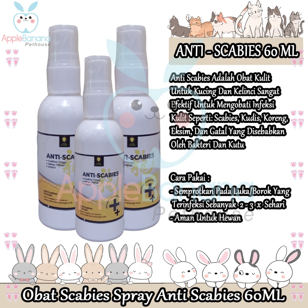 Jual Obat Scabies Kucing Kelinci Spray anti scabies 60 ml Shopee