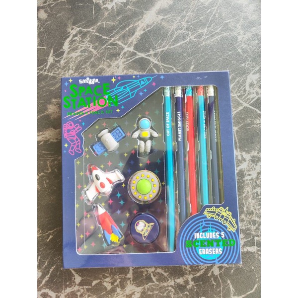 Jual Smiggle pencil and eraser set space station original Shopee
