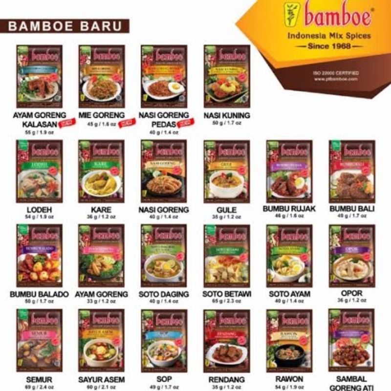 Jual BAMBOE BUMBU INSTANT RACIKAN NUSANTARA/ASIA | Shopee Indonesia