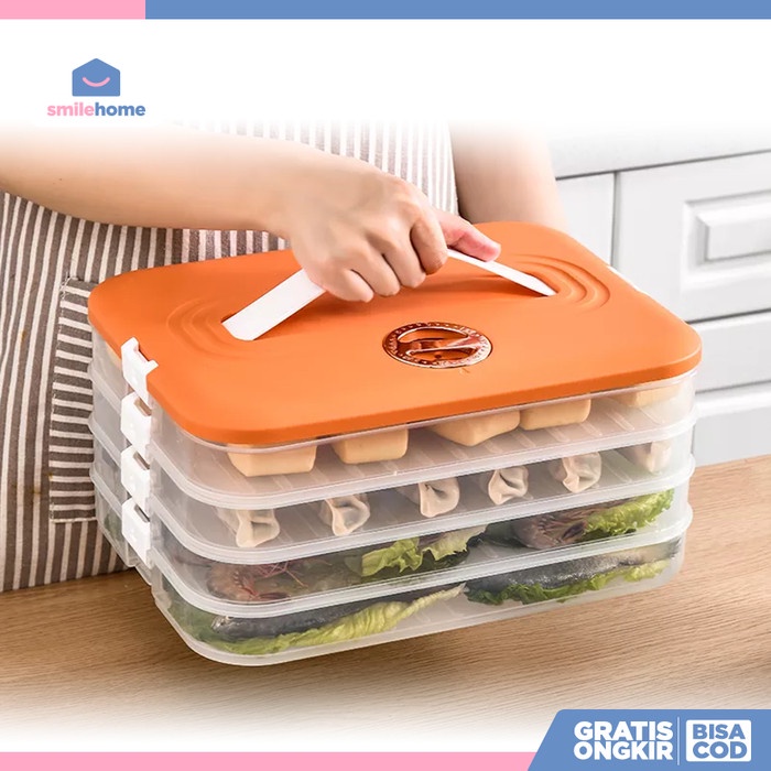 Jual Display Kotak Makanan Kulkas 3 Susun - Dumpling Fridge Box ...