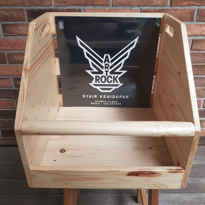 Jual Wooden Vinyl Records Display Crate Box Peti Kotak Piringan Hitam