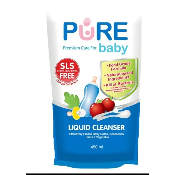 Jual Cuci Botol Pure Baby Liquid Cleanser 450ml | Shopee Indonesia