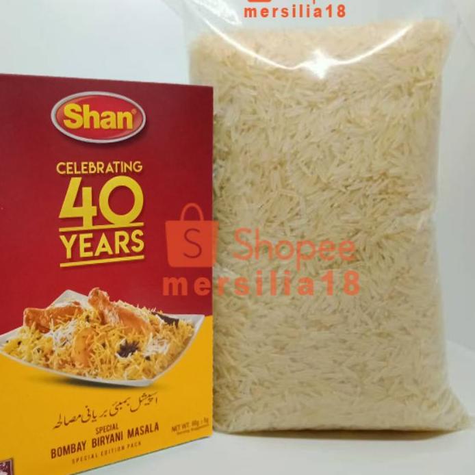 Jual paket beras basmati 1kg + 1kotak shan bombay biryani (Spesial