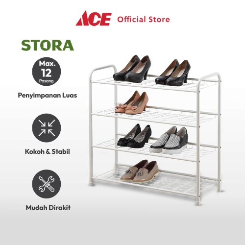 Jual Ace Stora Rak Sepatu 4 Tingkat Cw1212-06 - Putih Shoe Rack ...