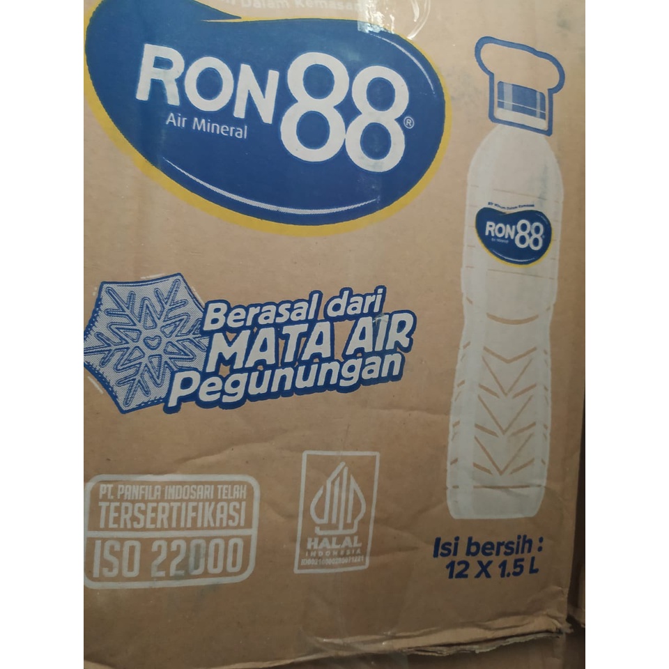 Jual Air Mineral Ron 88 Botol 1500ml isi 12 botol per Dus | Shopee ...