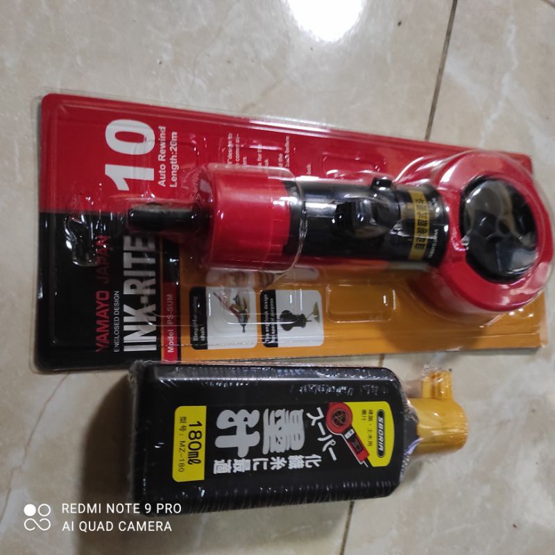 Jual Sipatan tukang 20 meter yamayo + Tinta hitam 180 mm INK RITE ...