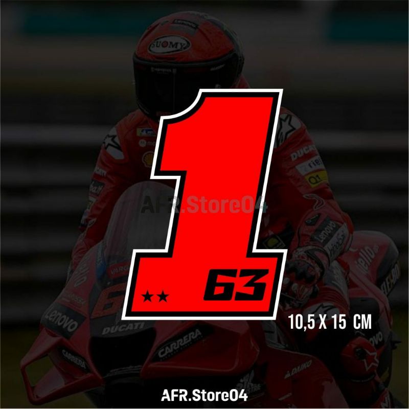 Adesivo 63 Bagnaia Moto Gp Car Sticker Aufkleber + 1 FREE