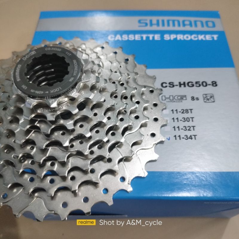 Sprocket shimano Claris Hg50-8s 11-32/11-34t original untuk roadbike  speed type slup