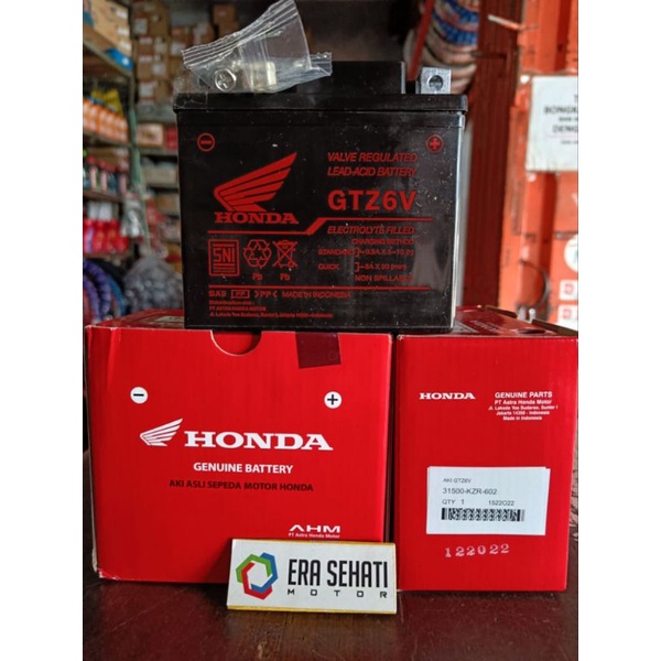 Jual NN Aki Motor AHM GTZ6V Honda Genuine Part Vario 125/150,PCX,ADV